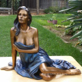 New design life size beautiful bronze nude females figurines copper naked girl lady for garden decoration